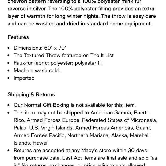 Christian Siriano Soft Gray Faux Fur Throw in Gift Box New - Picture 3 of 8